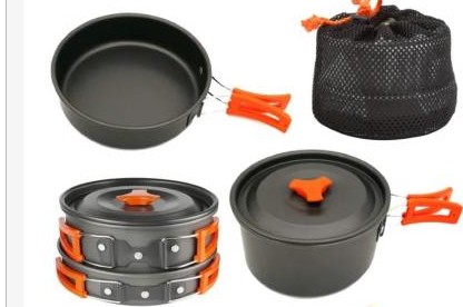 Set de ollas camping portátil