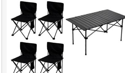 Set mesa plegable + 4 sillas camping